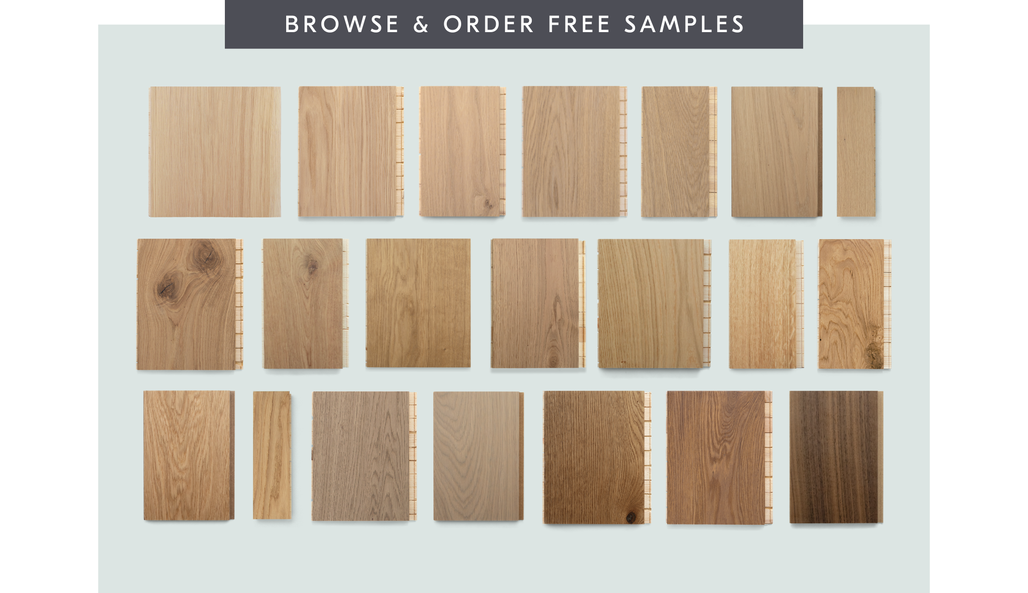 Browse and order free samples of white oak flooring by Stuga