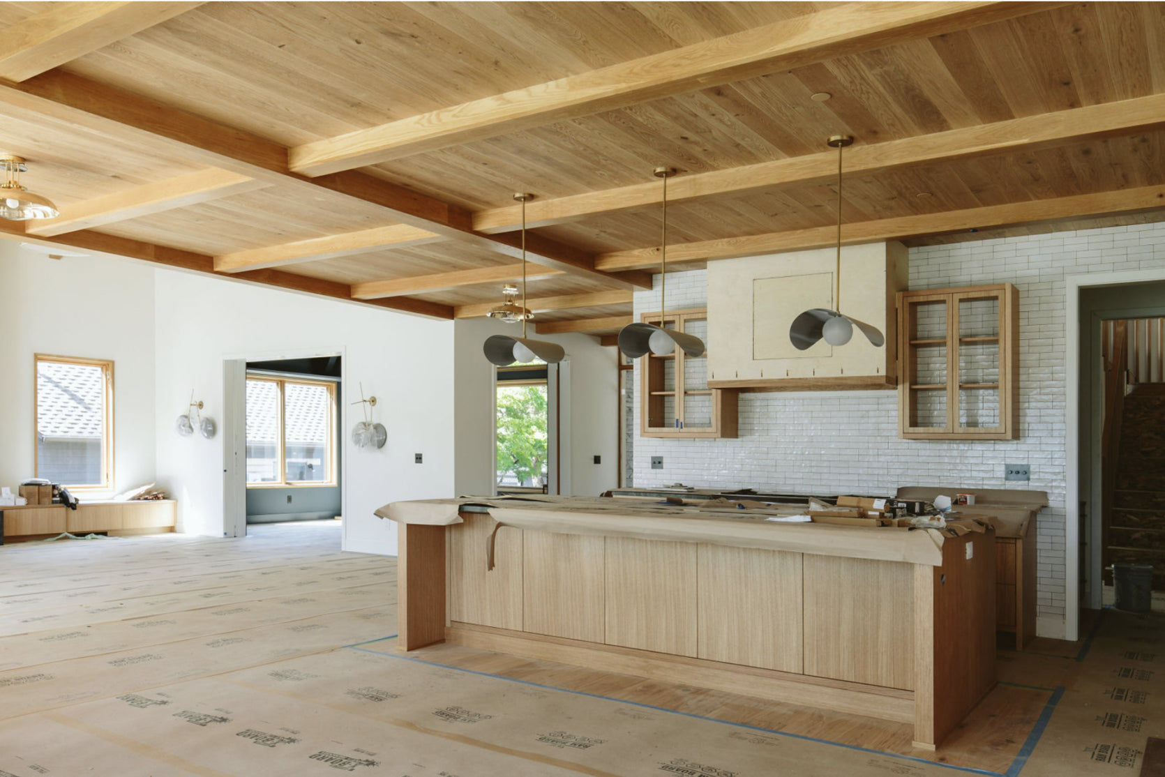 Drift wood ceilings in Emily Henderson's brother's River House