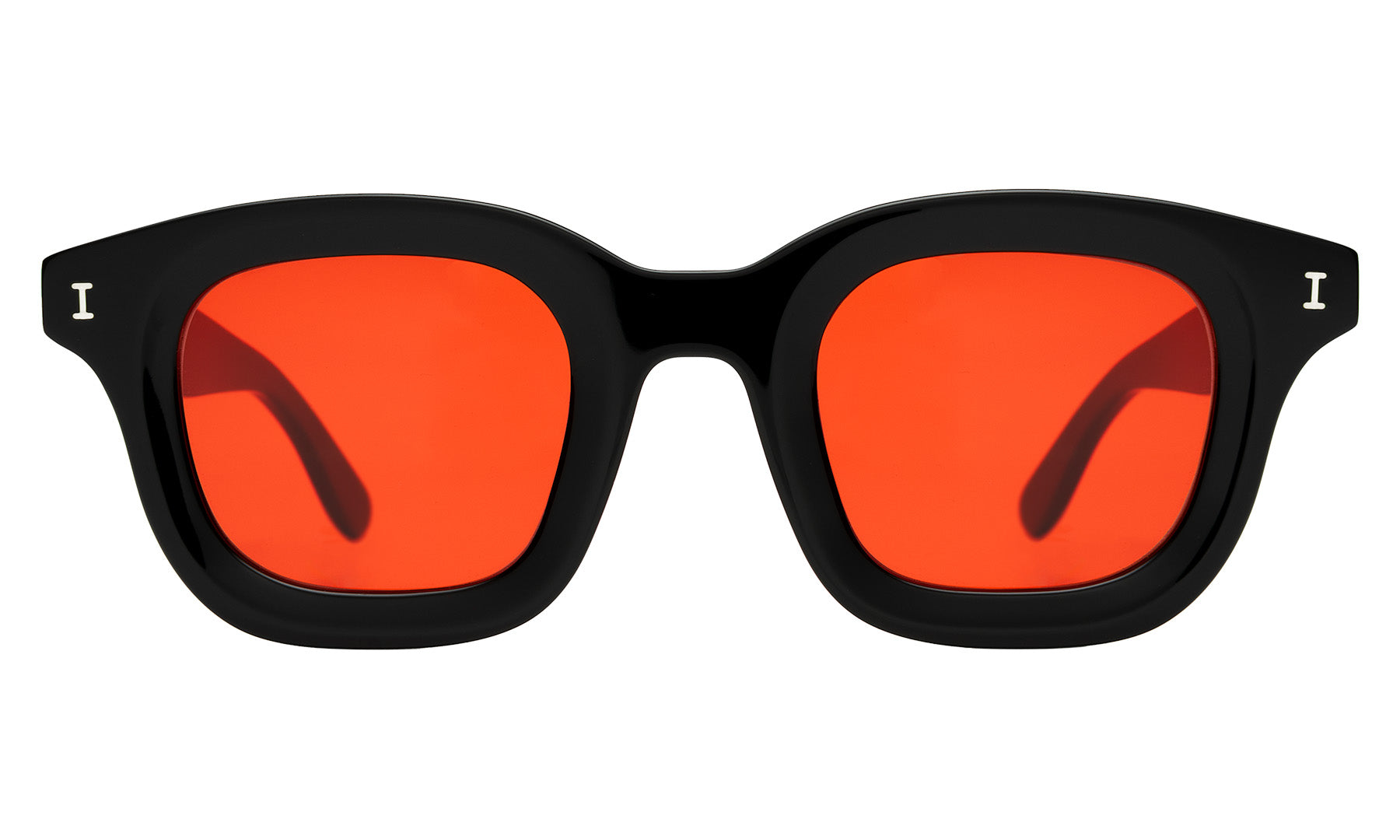Illesteva George Sunglasses In Black / Red Flat See Through
