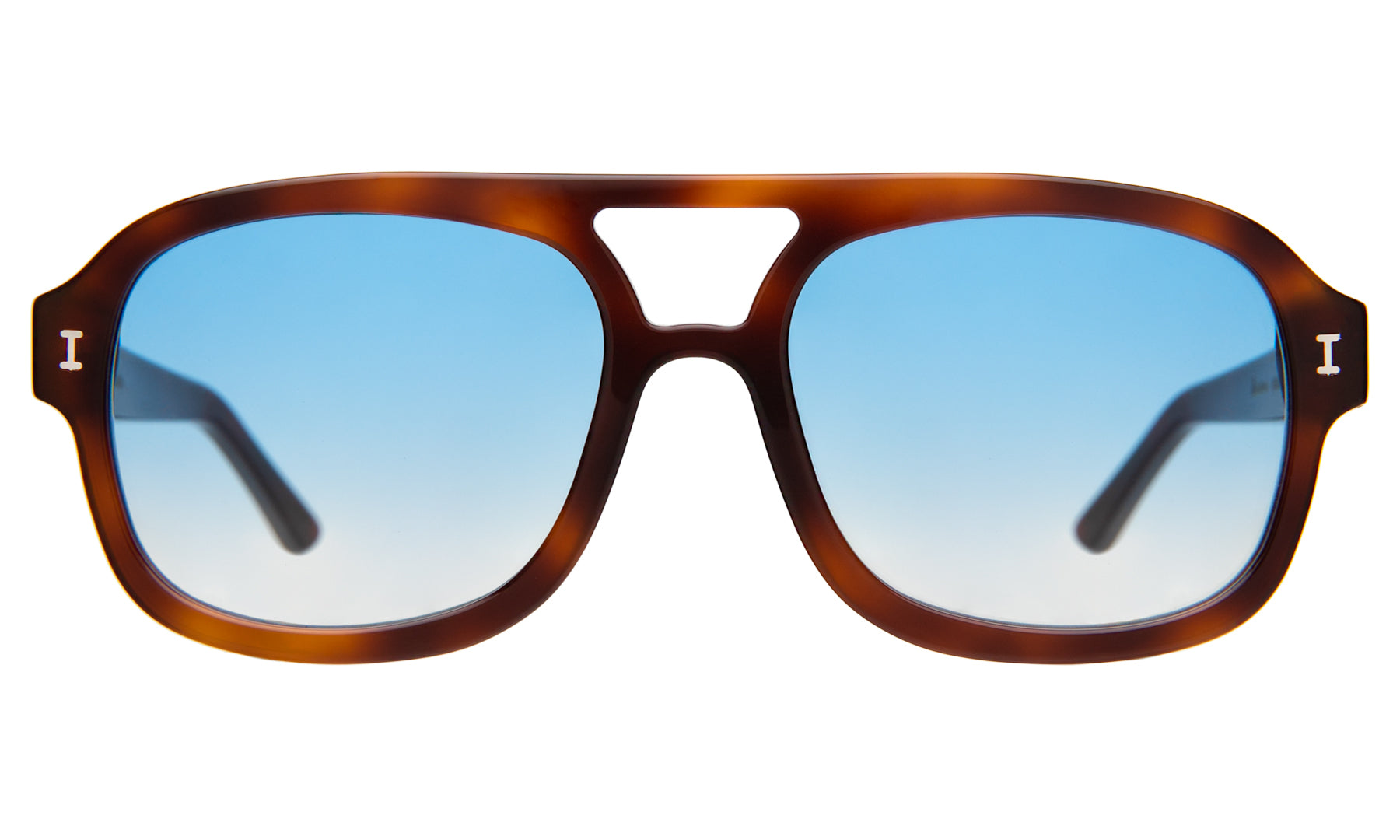 Illesteva Memphis Sunglasses In Havana / Blue Gradient See Through