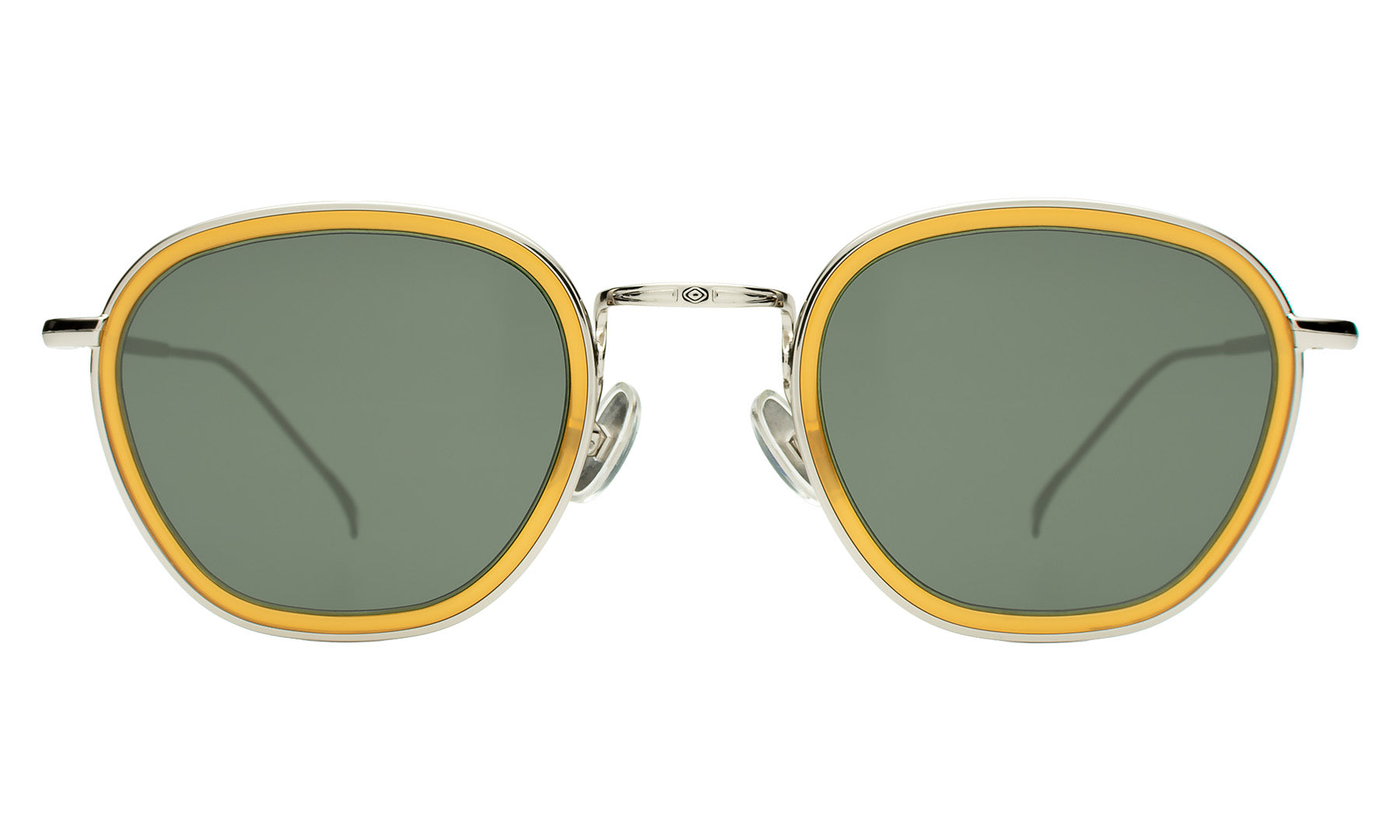 Illesteva Prince Tate Sunglasses In Honey/silver / Olive Flat