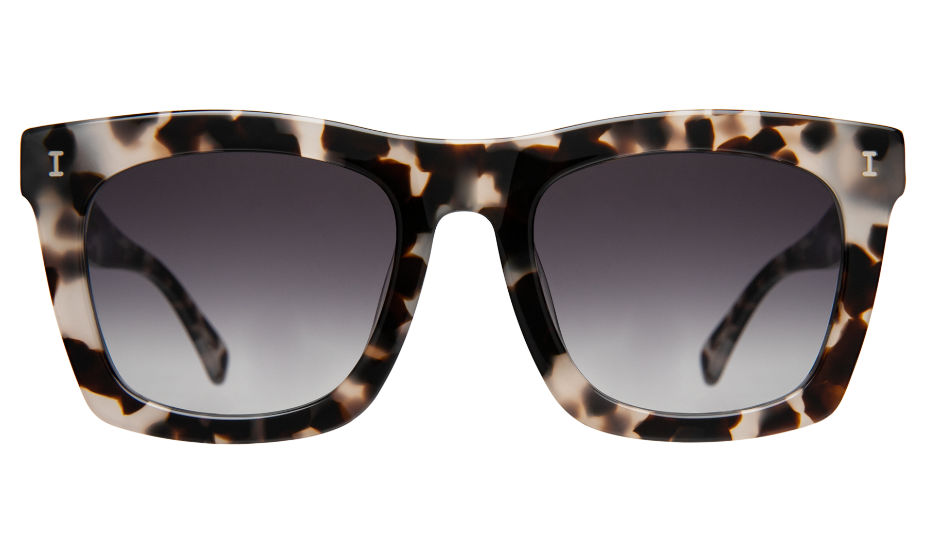 illesteva Charleston Sunglasses in White Tortoise/Grey Flat Gradient