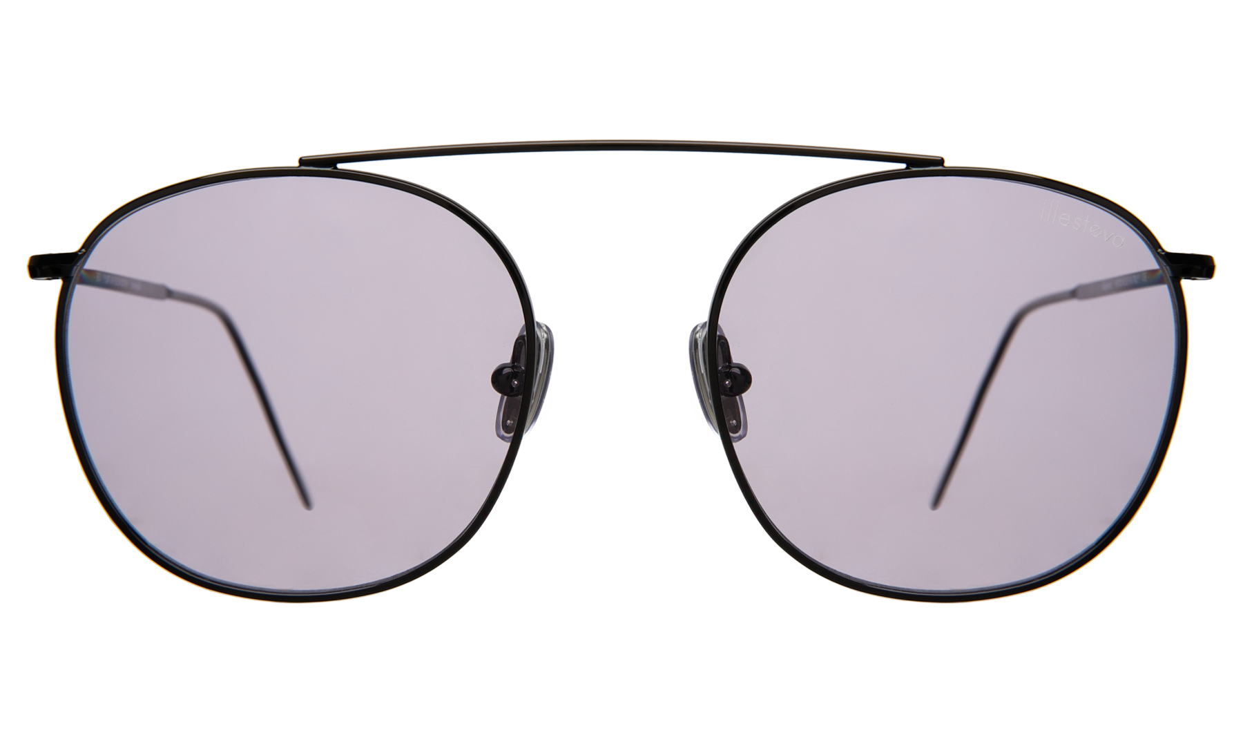 illesteva Mykonos II Sunglasses in Gunmetal/Violet Flat See Through