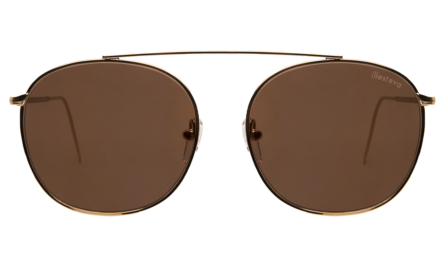 illesteva Mykonos II Sunglasses in Rose Gold/Mocha Flat Mirror