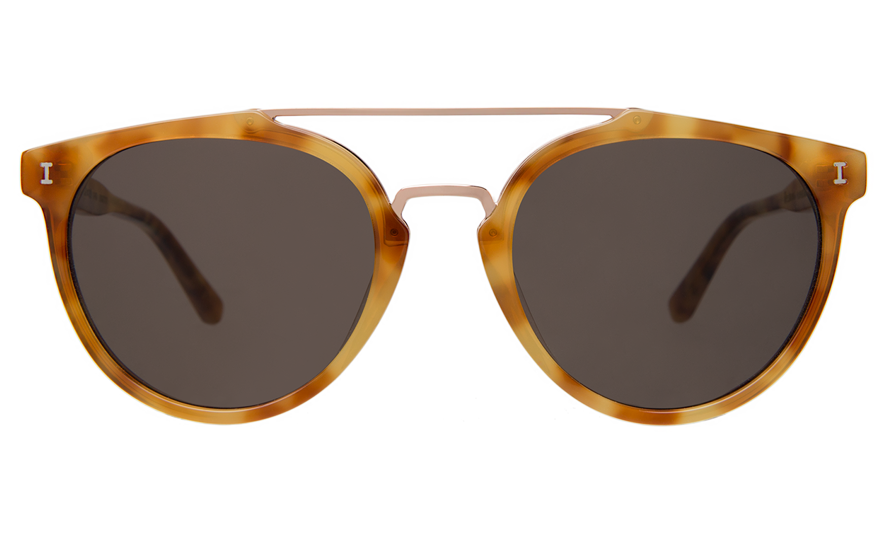 illesteva Puglia Sunglasses in Amber/Rose Gold/Grey Flat