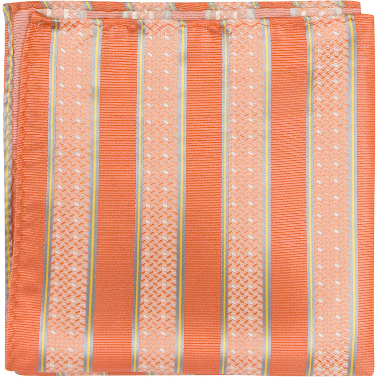 O2 PS - Orange Multi Stripe - Matching Pocket Square