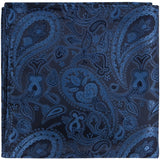 B19 PS - Navy Blue Paisley - Matching Pocket Square