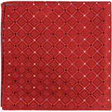 R5 PS - Red Squares with Diamond Accents - Matching Pocket Square