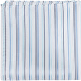 B8 PS - White with three different blue stripes - Matching Pocket Square
