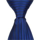 B2 - Imperial Blue w/Small Black Stripes Neck Tie