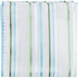 W3 PS - White w/blue & green stripes - Matching Pocket Square