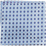 XB21 PS - Blue, with two different blue polka dots - Matching Pocket Square