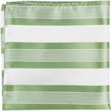 XG25 PS - White with green stripes - Matching Pocket Square