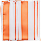 XO11 PS - White with orange stripes - Matching Pocket Square