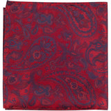 XR14 PS - Red with blue paisley - Matching Pocket Square