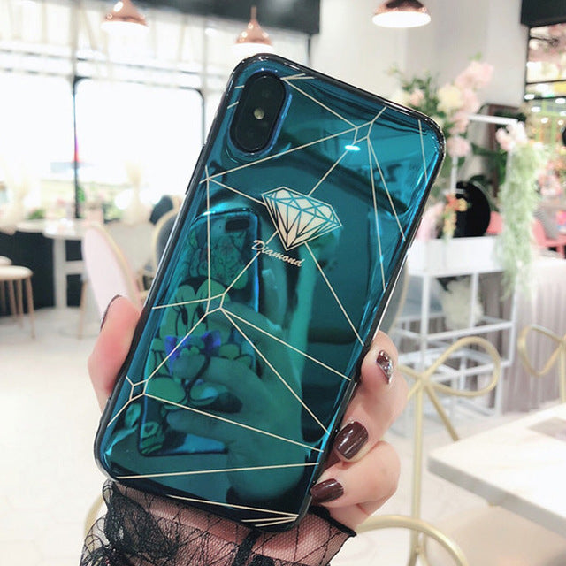 Diamond Geometry Splice iPhone Case – Mermaid Case