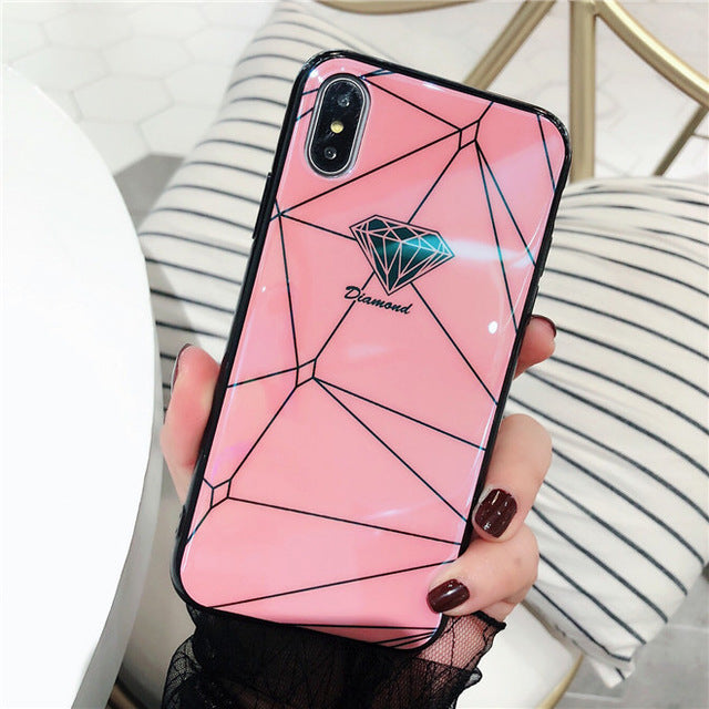 Diamond Geometry Splice iPhone Case – Mermaid Case