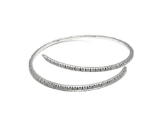 Golden Anvil Jewelers | 10kt White Gold Diamond Wrap Bangle Bracelet