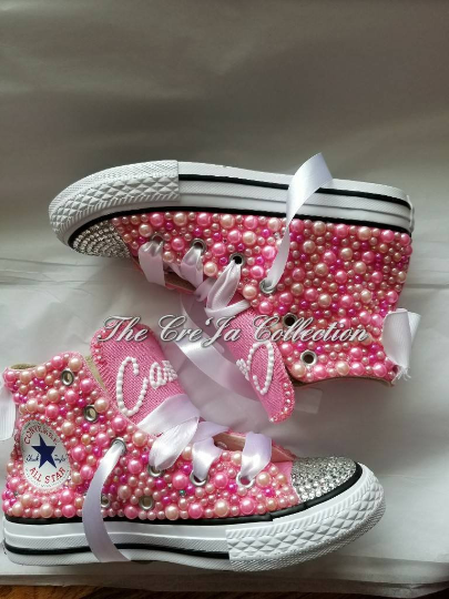 pink bling converse