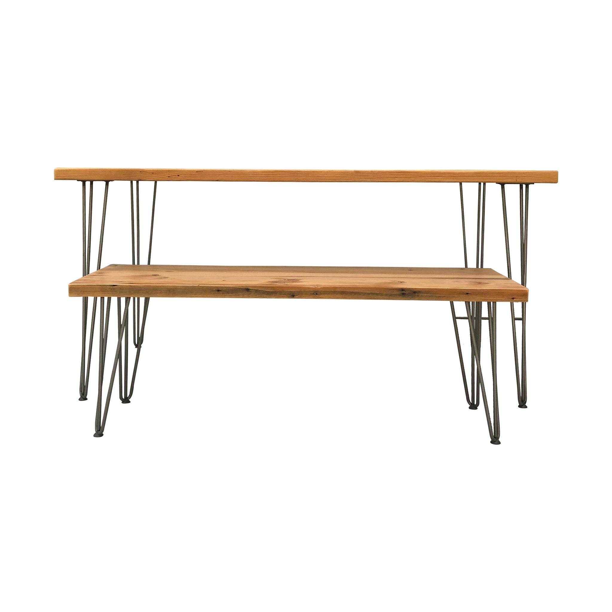 hairpin leg table and bench