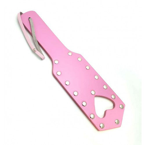 Rapture Pink Heart Shaped Leather Paddle