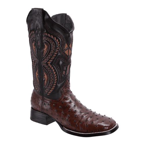 Mens Red Ostrich Cowboy Boots J-Toe