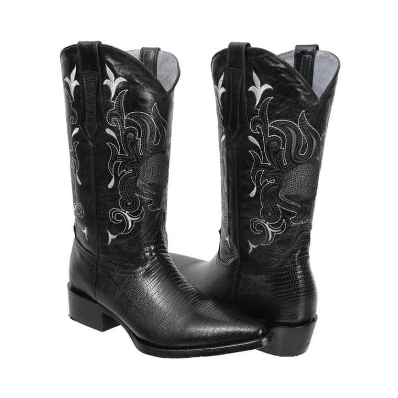 Combo JB913 J Toe Boot Print Leather Armadillo Black | Vaqueras Hombres | Joe Boots