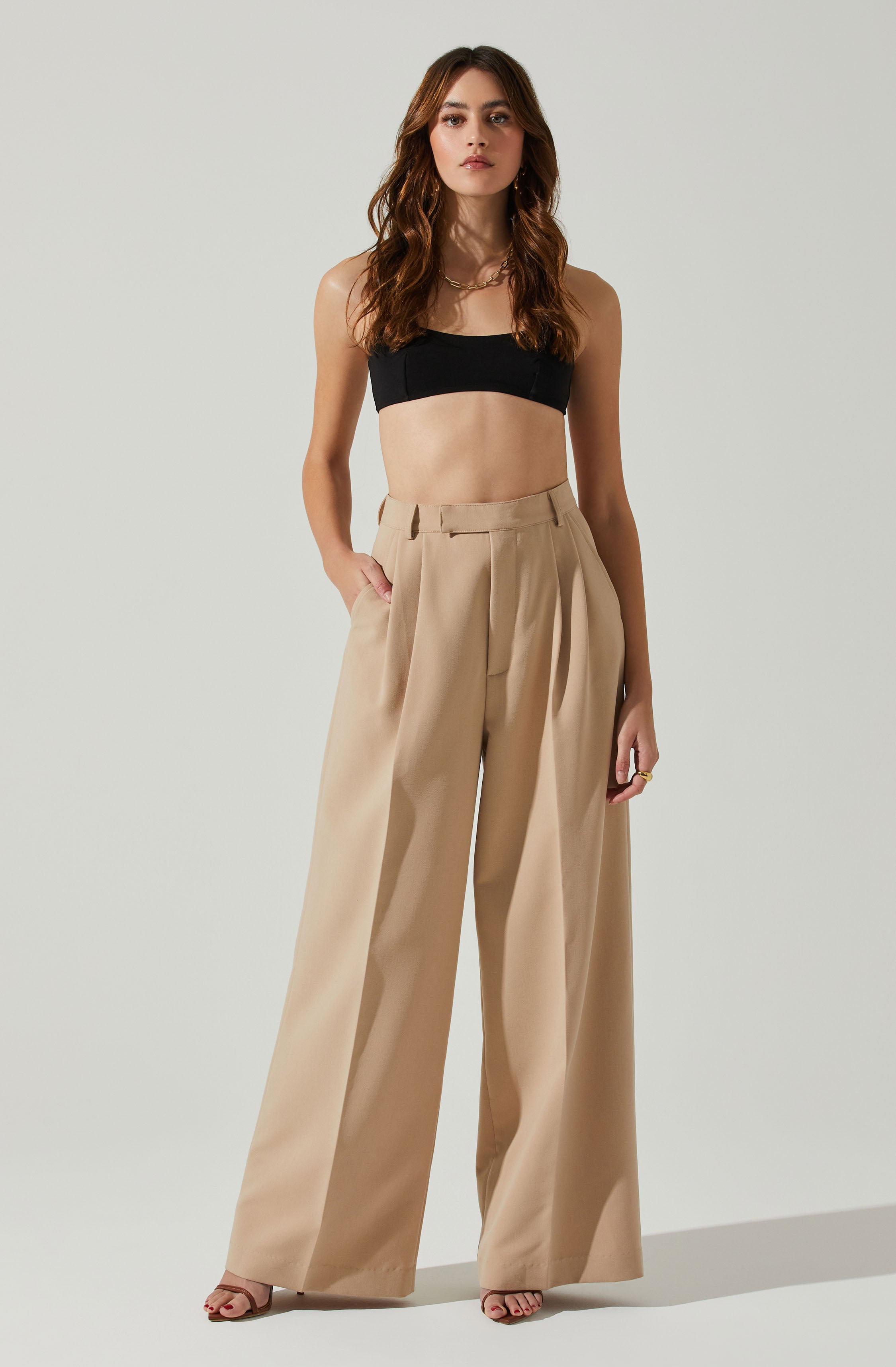 Madison High Waist Pintuck Trouser Pants – ASTR The Label