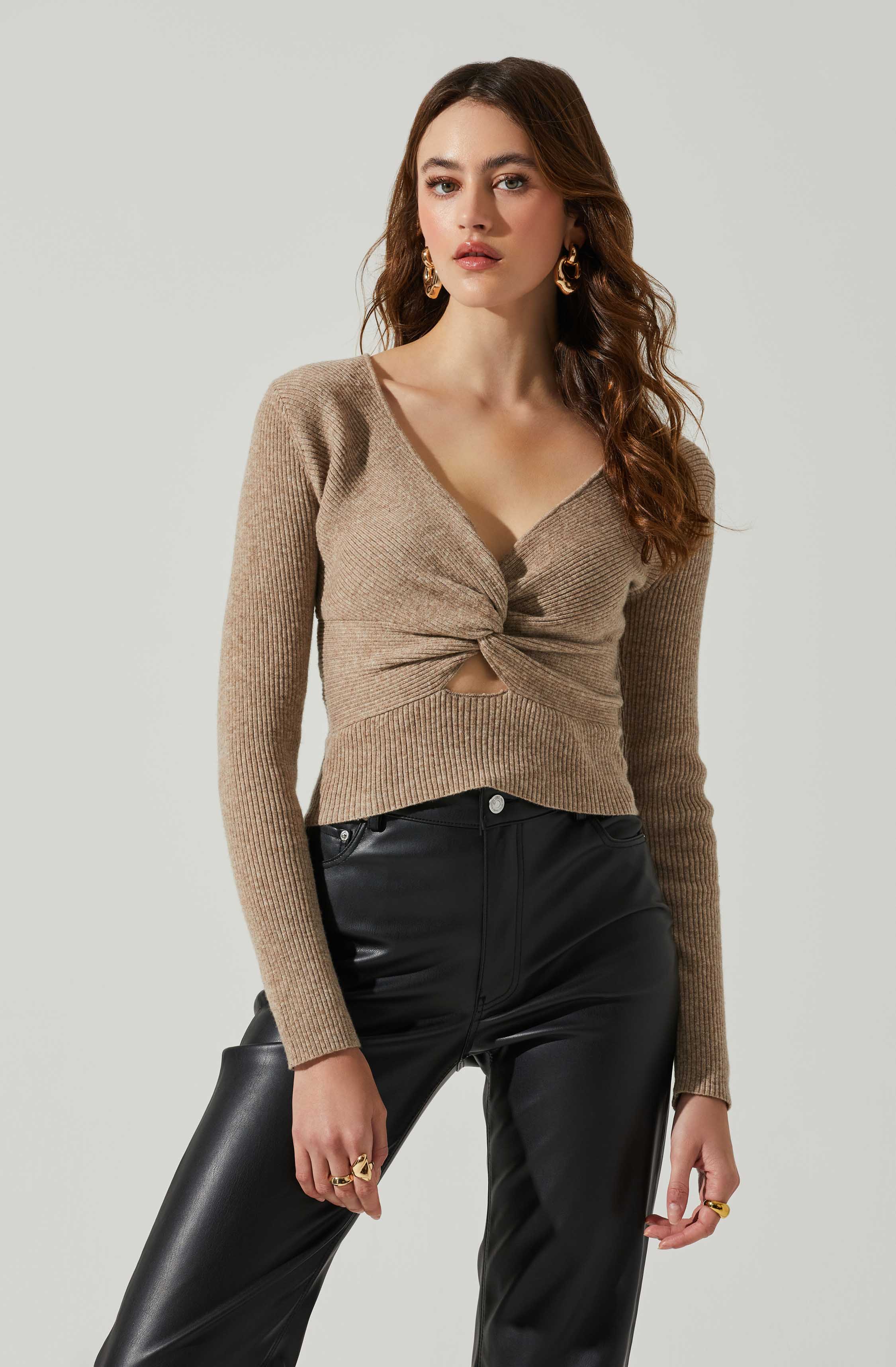 Bianca V Neck Pointelle Sweater – ASTR The Label