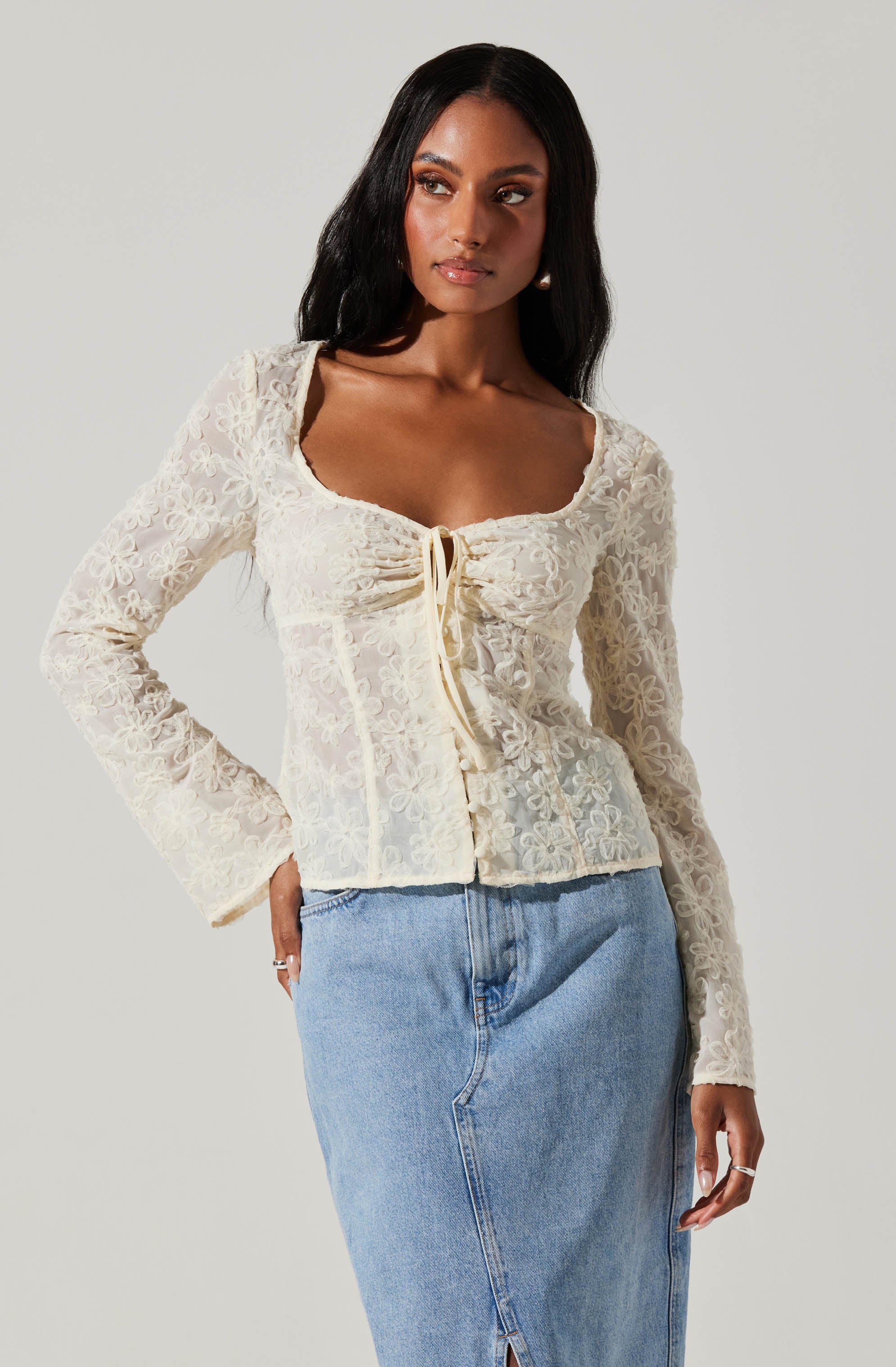 Long Sleeve Cropped Knit Top – ASTR The Label