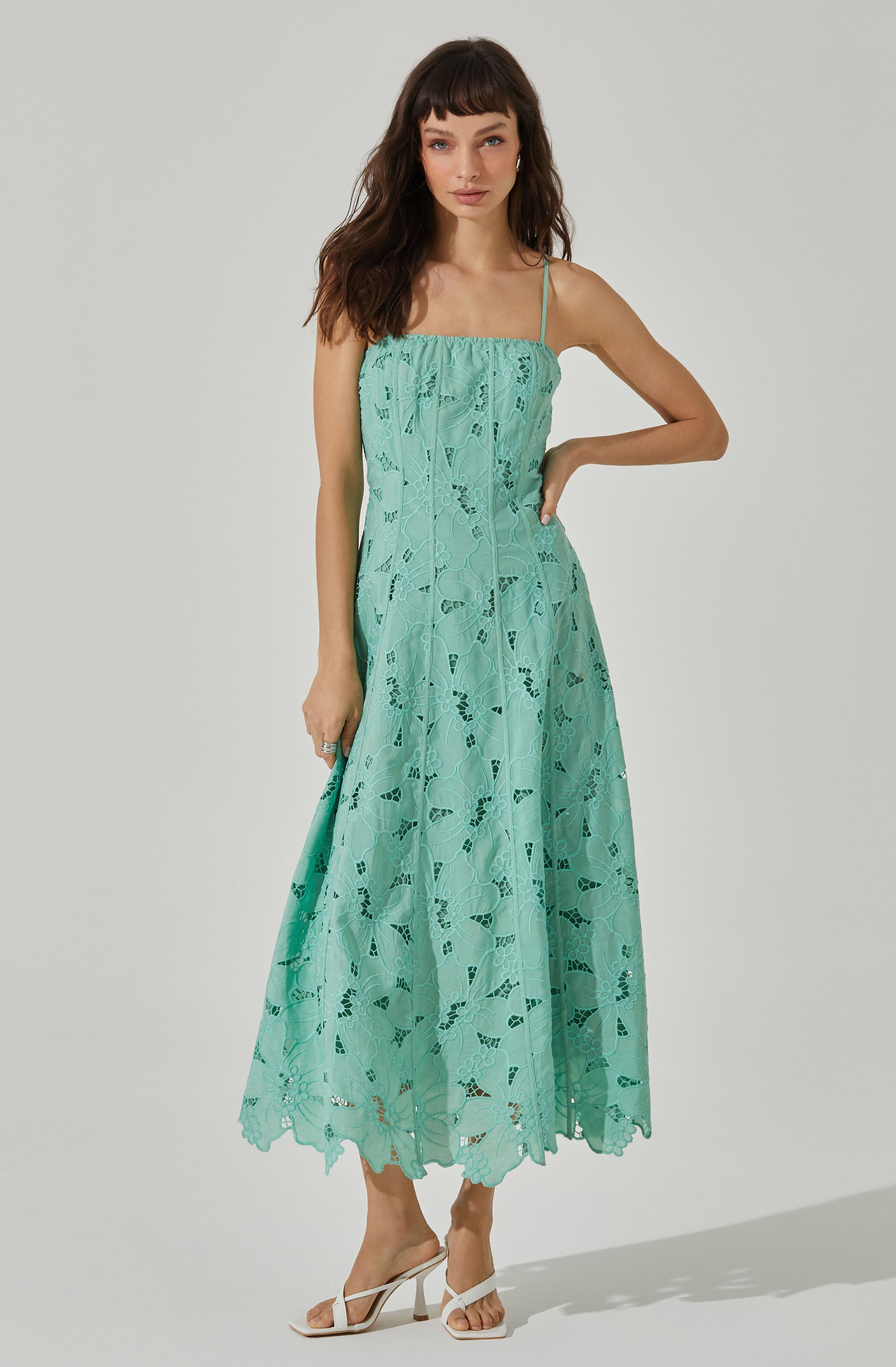 Hayden Floral Square Neck Tie Waist Midi Dress – ASTR The Label