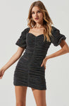 Tall Ruched Metallic Sweetheart Short Dress by Astr The Label