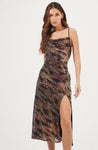 Cowl Neck Slit Sequined Fitted Dress by Astr The Label