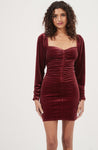 Velvet Ruched Sweetheart Dress by Astr The Label