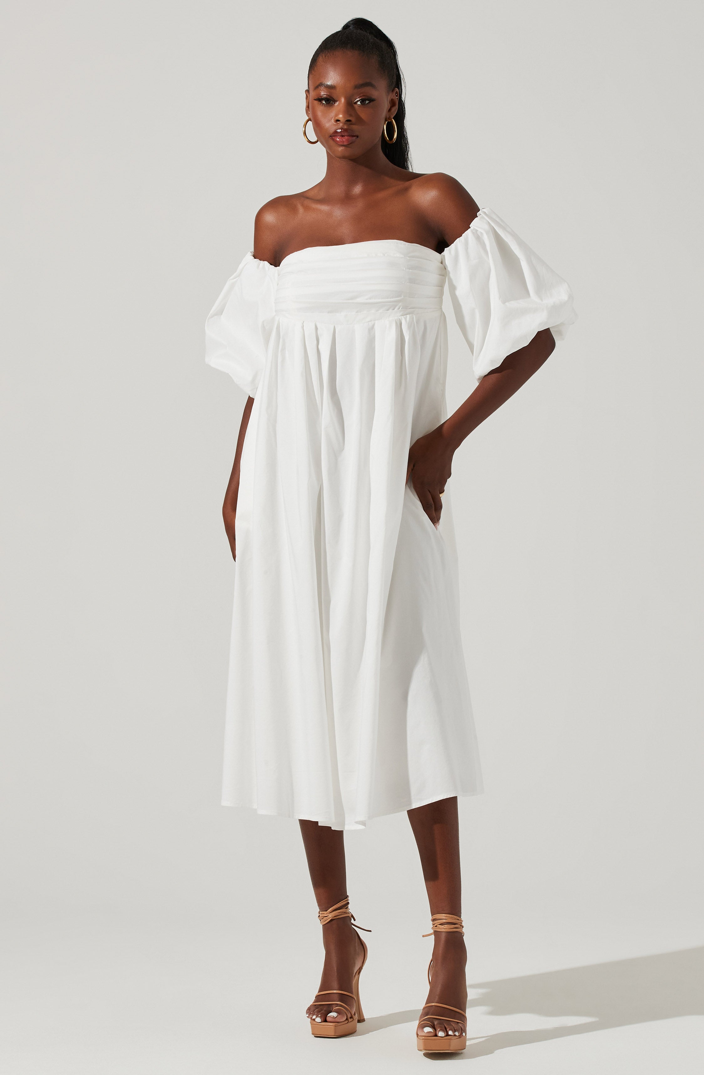 Off Shoulder Ruched Mini Dress – ASTR The Label