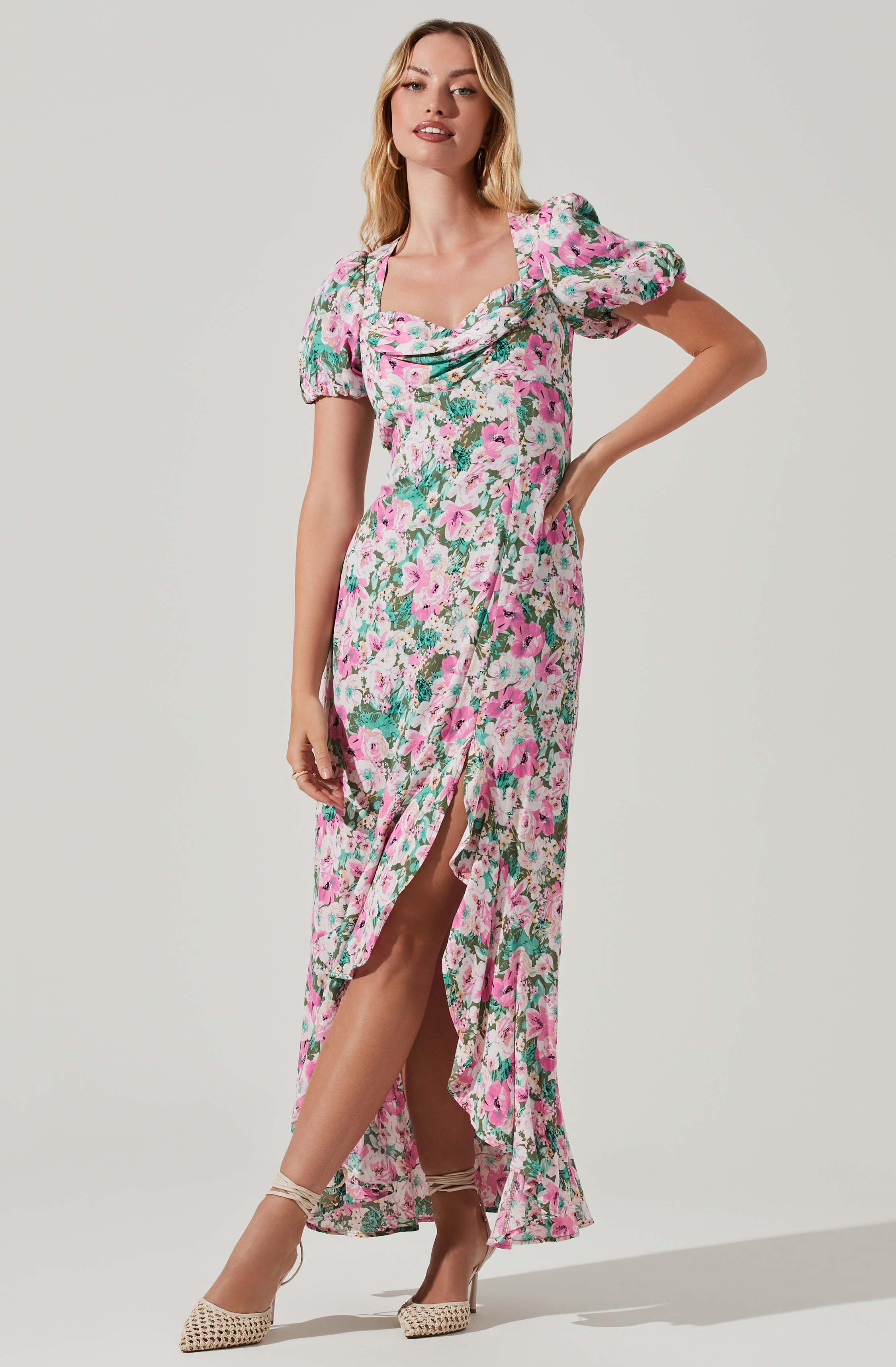 ASTR the Label Mabel Dress in Celery Floral