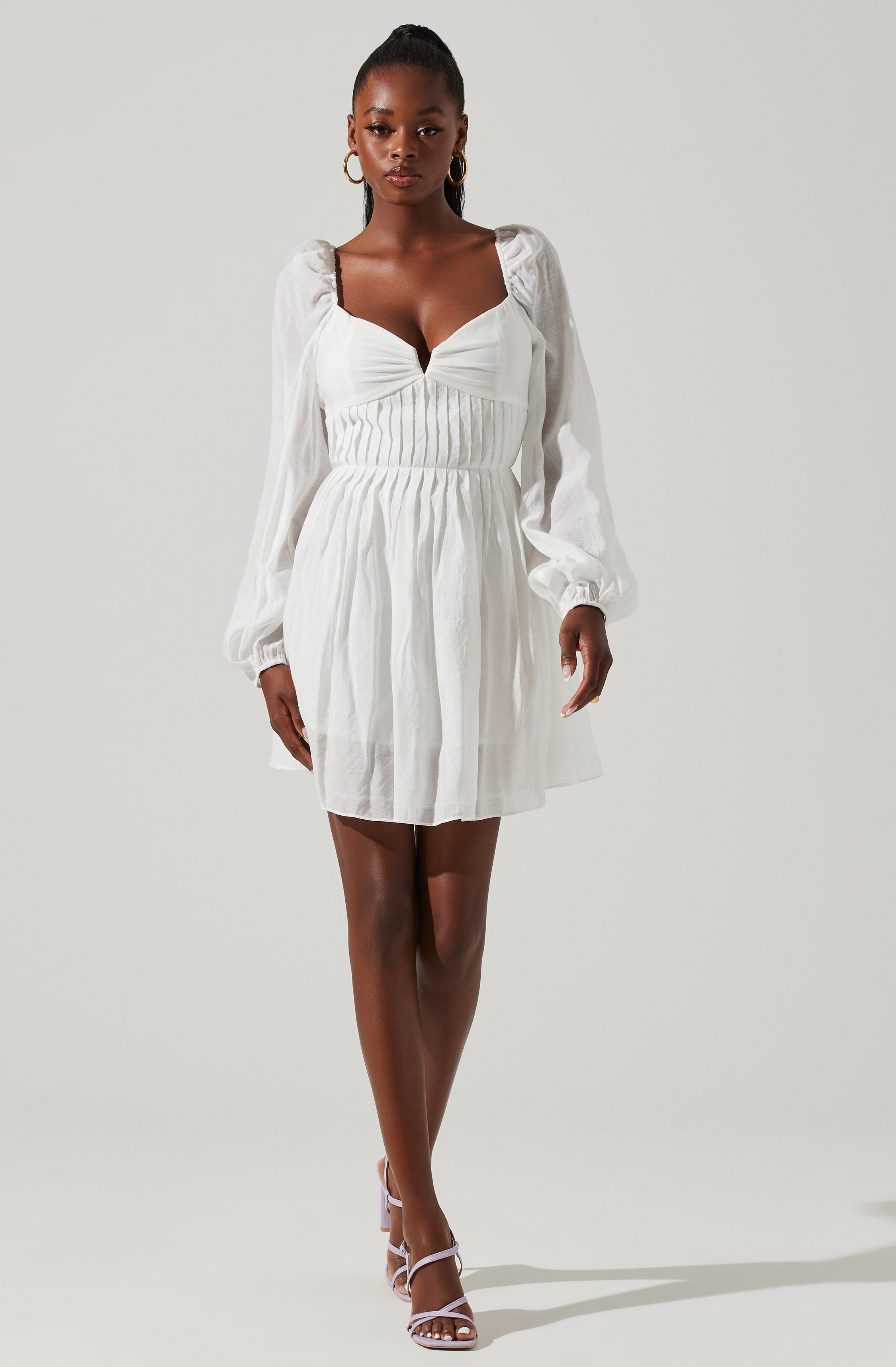 Cinched Waist Long Sleeve Mini Dress – ASTR The Label