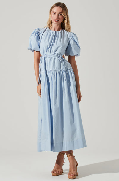 Carlin Off Shoulder Puff Sleeve Midi Dress – ASTR The Label