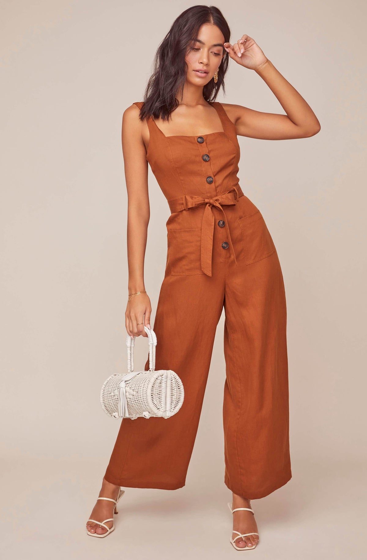 wrap neckline satin jumpsuit mango