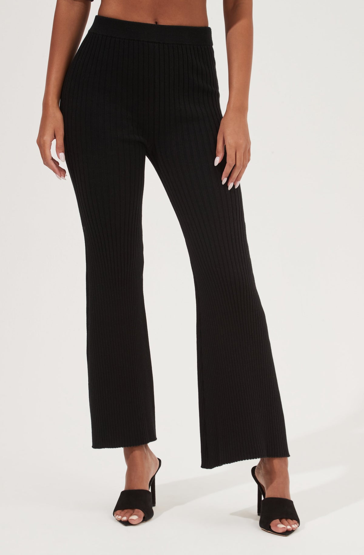 Maida Ribbed Knit Flare Pants