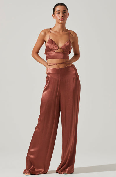 Brigitta Satin Wide Leg Pants – ASTR The Label