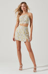 Covina Floral Side Slit Mini Skirt