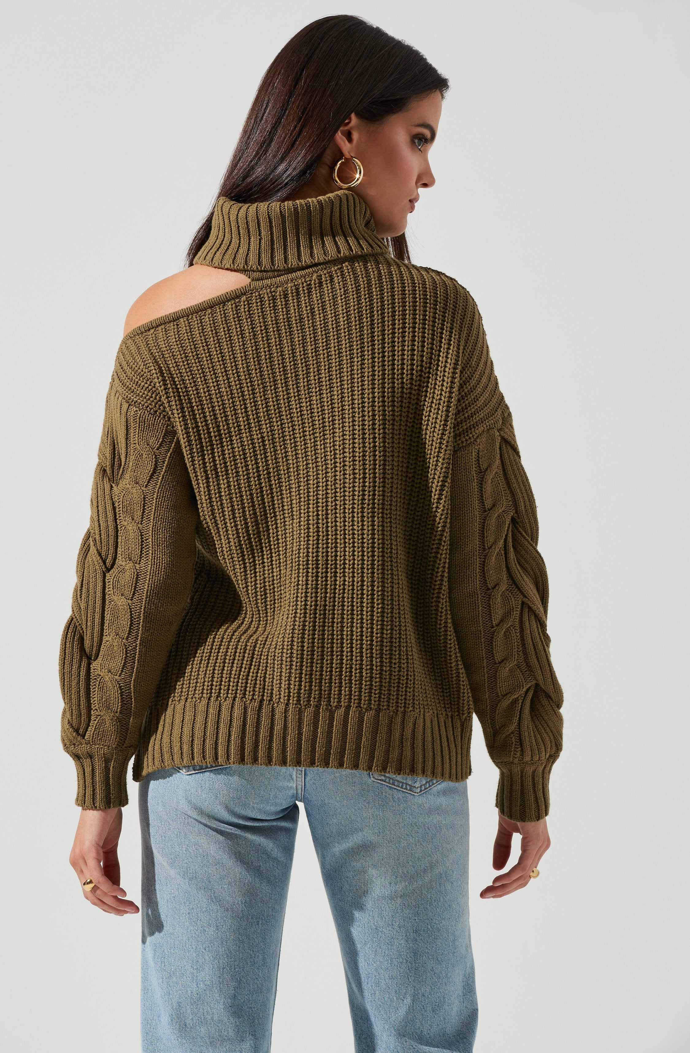 Sequoia Cutout Shoulder Turtleneck Sweater