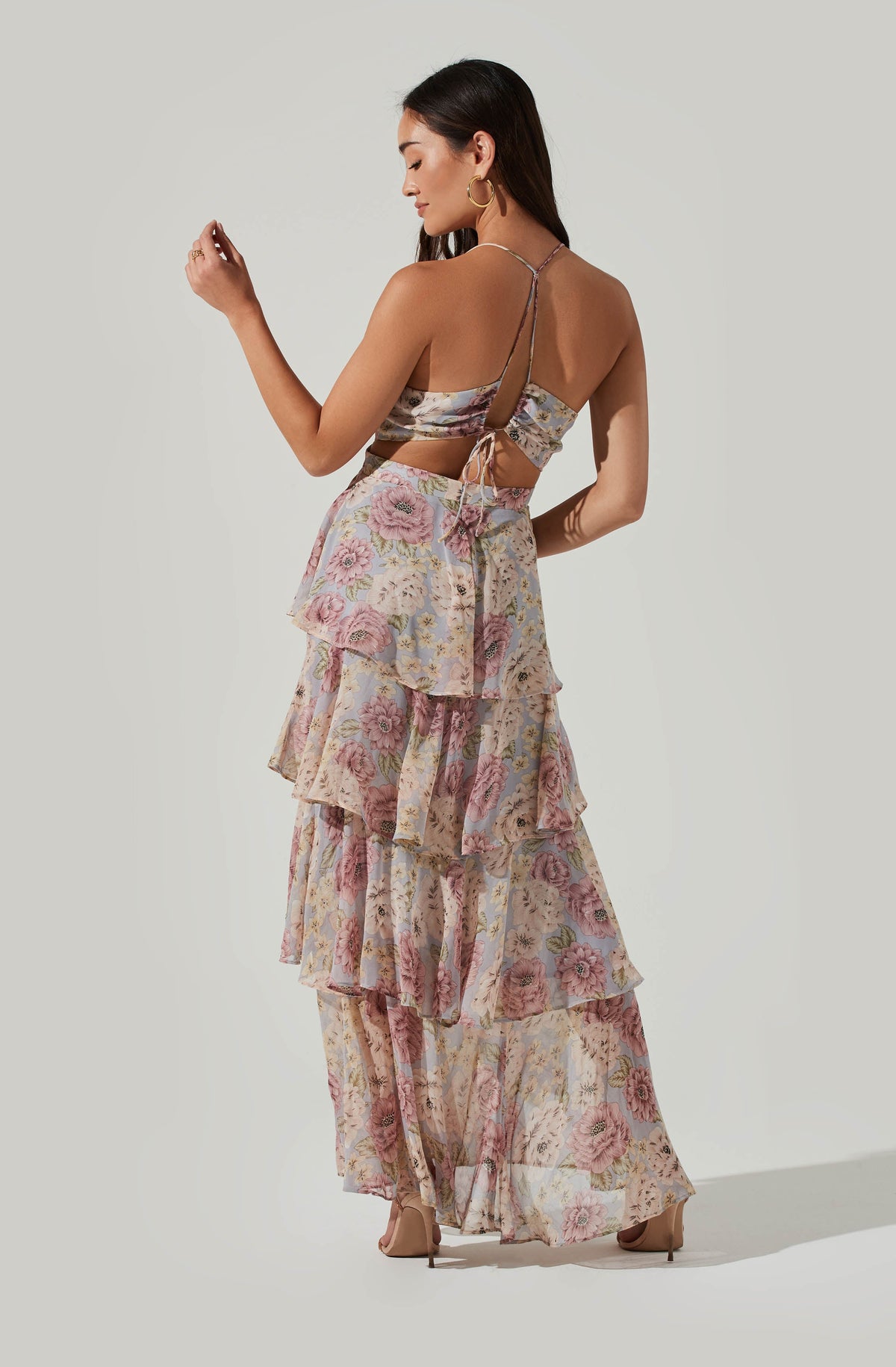 Rosana Floral Tiered Ruffle Maxi – ASTR The