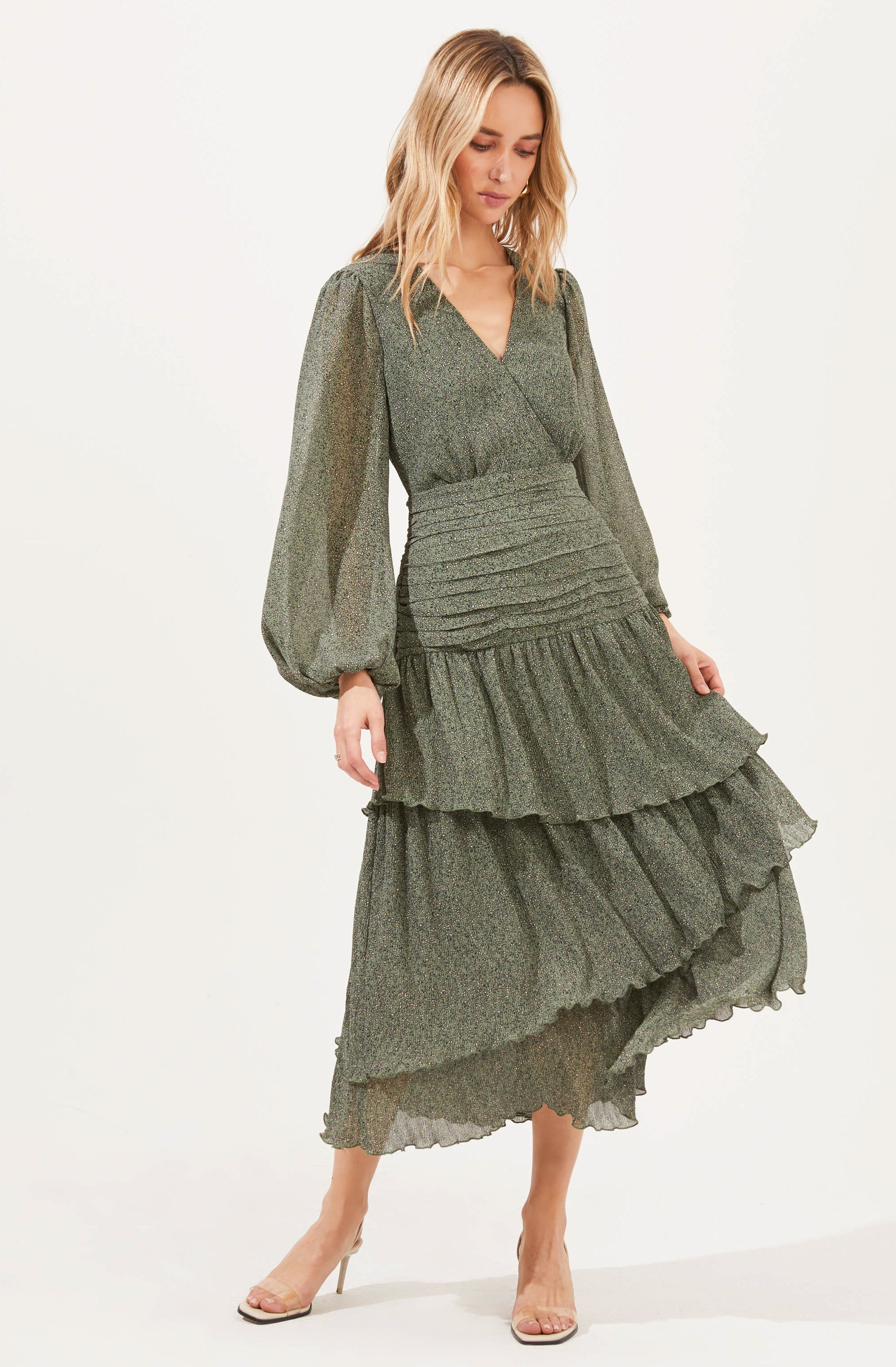 Buy > layered ruffle dress with sleeves > in stock