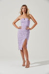 Strapless Sweetheart Fitted Slit Lace Dress by Astr The Label