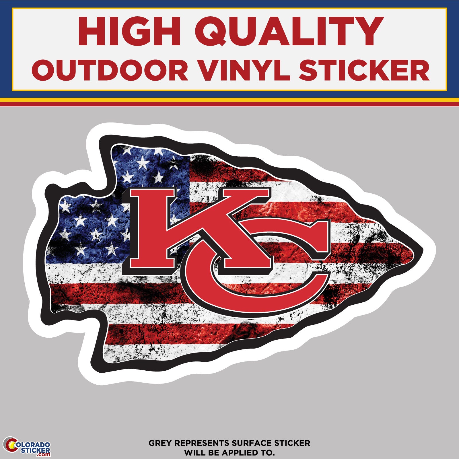 Kansas City Chiefs Arrowhead Football Vinyl Car Window Laptop