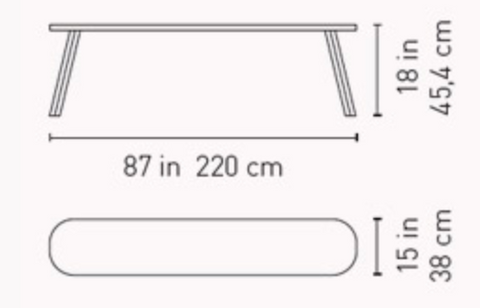 220 You and Me bench dimensions by RS Barcelona