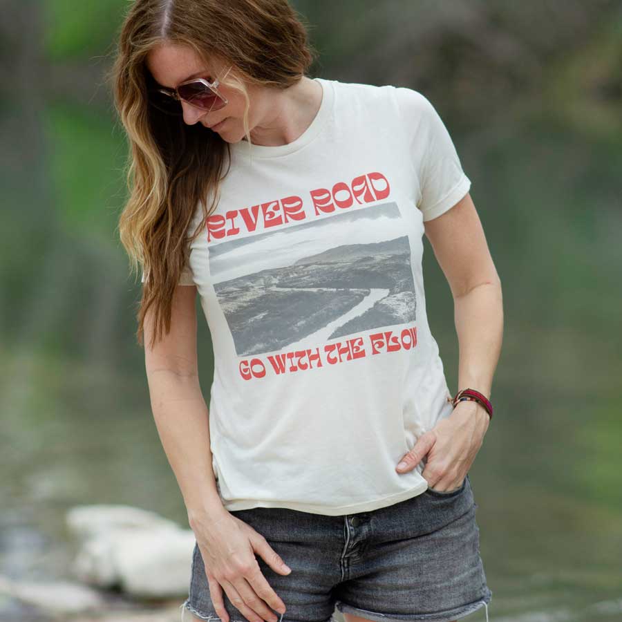 River Road Clothing Rio Grande Go Flow Adult Texas T-Shirt L