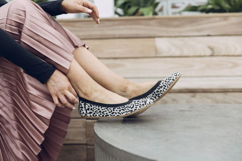 zebra print foldable ballet flats